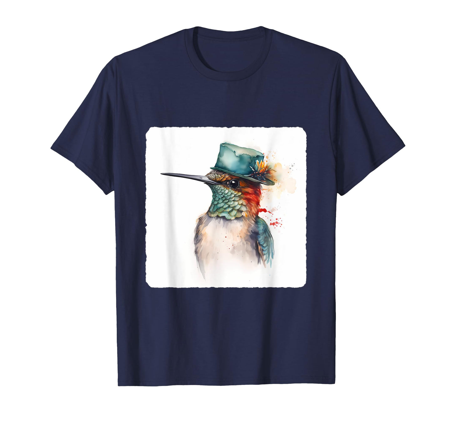 A Hummingbird Wearing A Hat. Hummingbird Donning A Hat, Bird T-Shirt