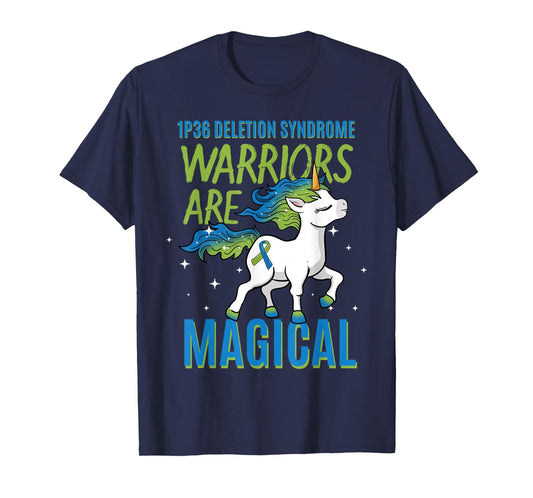1P36 Deletion Syndrome Awareness Ribbon Unicorn Warrior T-Shirt