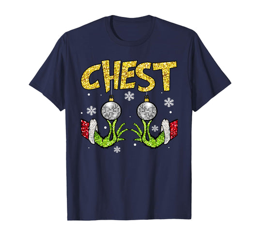 Chest Nuts Matching Chestnuts Funny Christmas Couples Women T-Shirt