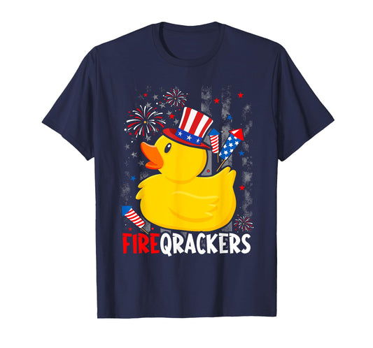 Firecracker Duck 4th of July Patriotic Day USA Flag Funny T-Shirt