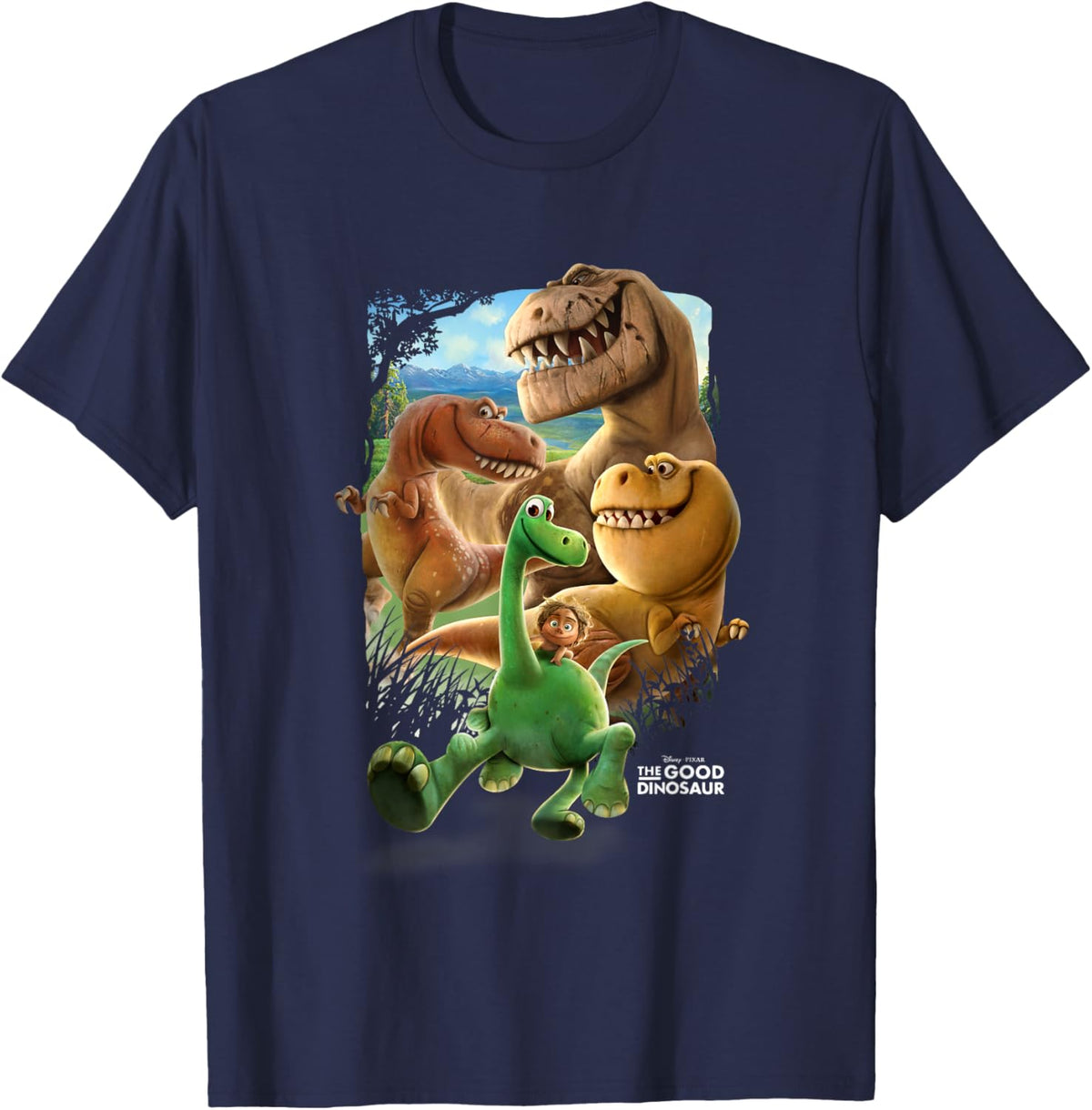 Disney Pixar The Good Dinosaur Main Characters Chest Poster T-Shirt