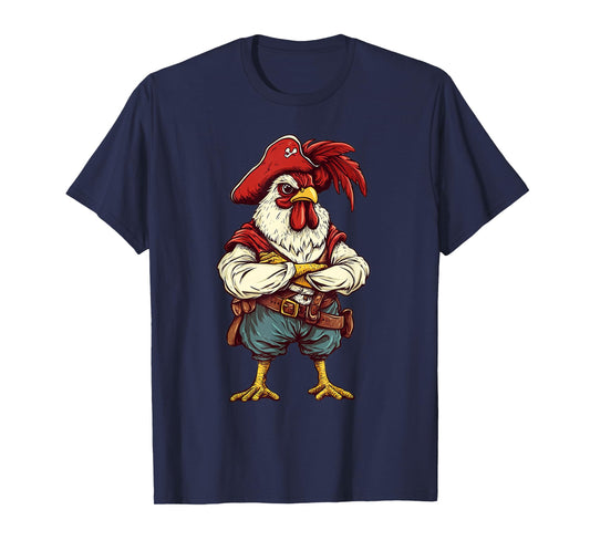 Chicken Dressed As A Pirate Funny Chicken Halloween T-Shirt