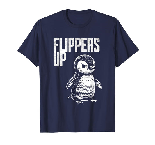 Flippers Up Penguin Resistance Subtle Political Protest T-Shirt
