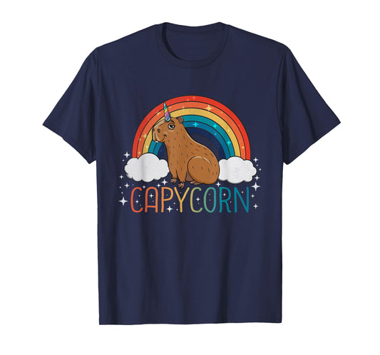 Capybara Lover Girls Unicorn Rainbow Capybara T-Shirt