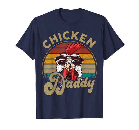 Chicken-Shirt Rooster Daddy Vintage Farmer Funny Dad Father T-Shirt