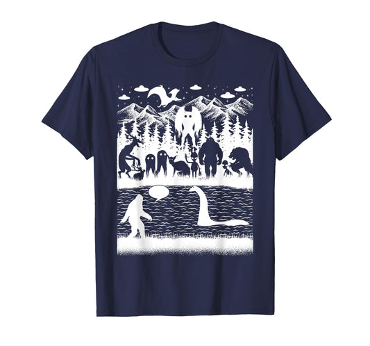 Bigfoot Loch Ness Monster Mothman And Aliens! Funny Cryptid T-Shirt