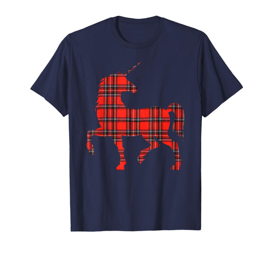 Stewart Plaid Unicorn Scottish Pride Tartan T-Shirt T-Shirt