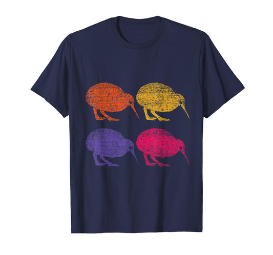 Cute Bird Retro Kiwi NZ New Zealand T-Shirt