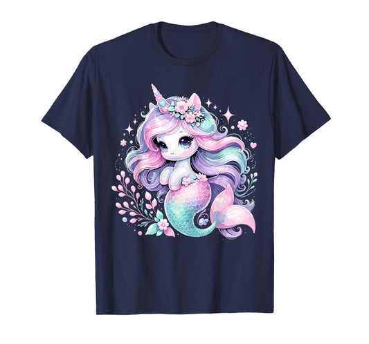 Unicorn Mermaid Girls Birthday Party Mermicorn T-Shirt