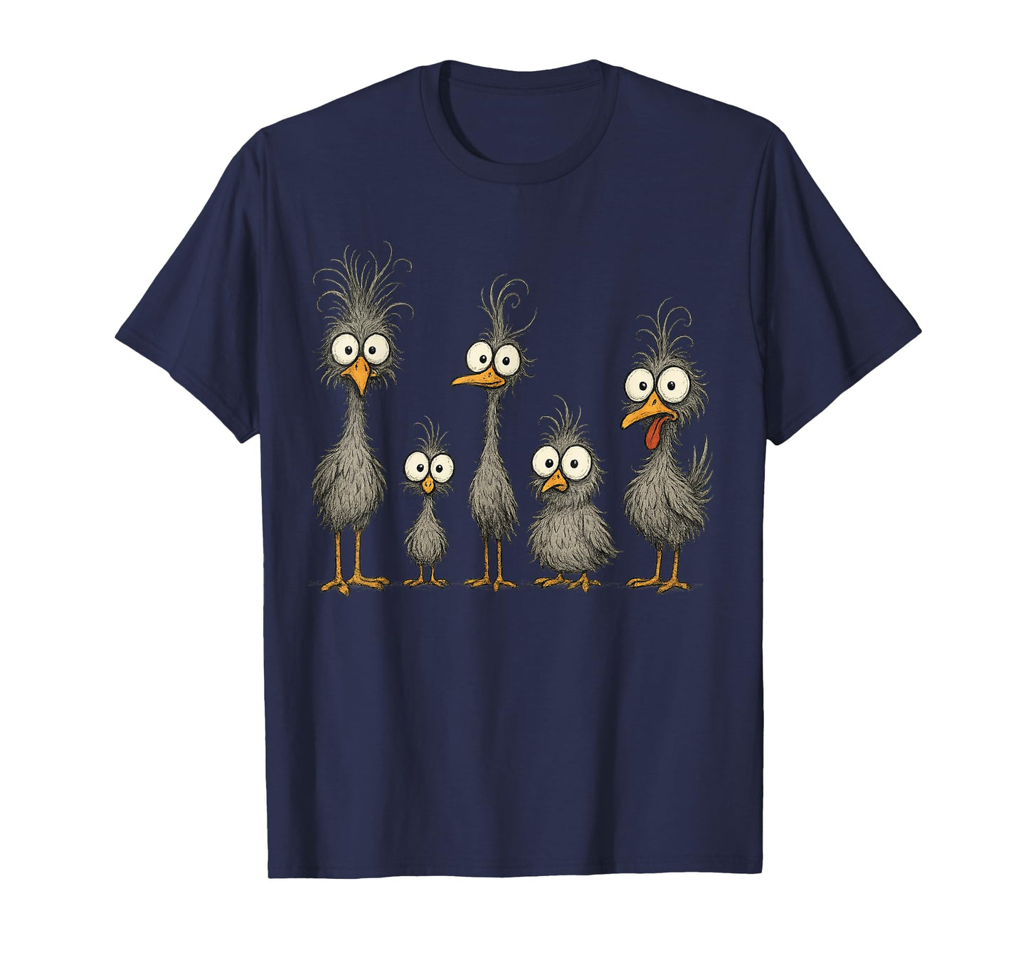 Funny Crazy Chicken Family Cartoon Cute Colorful Chicken Art T-Shirt