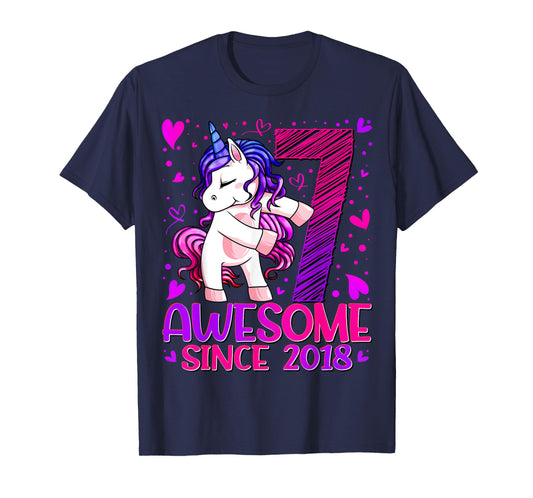 7 Year Old Unicorn Gifts For Girls 7th Birthday Girl Party T-Shirt