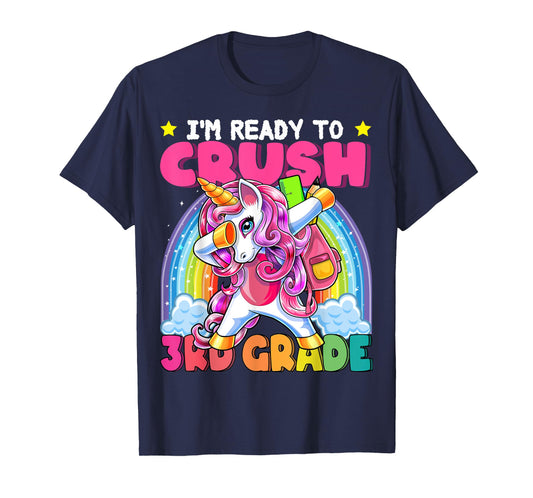 Crush 3rd Grade Dabbing Unicorn Back to School Girls Gift T-Shirt