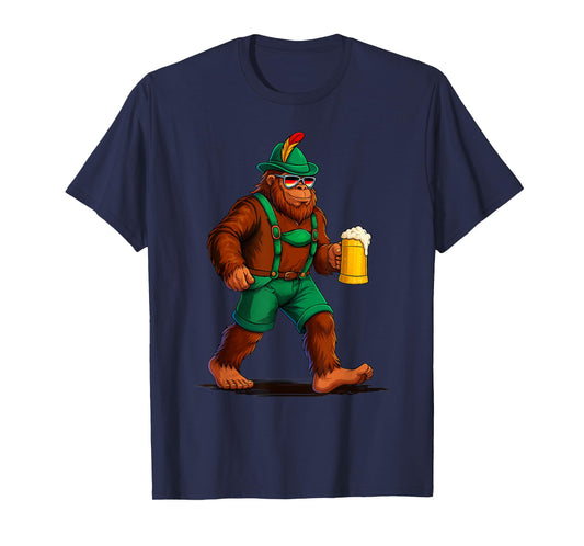 German Bigfoot Sasquatch Beer Lederhose Funny Oktoberfest T-Shirt