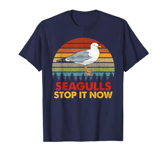 Seagulls Bird Lover Stop It Now Vintage Retro Funny Seagulls T-Shirt