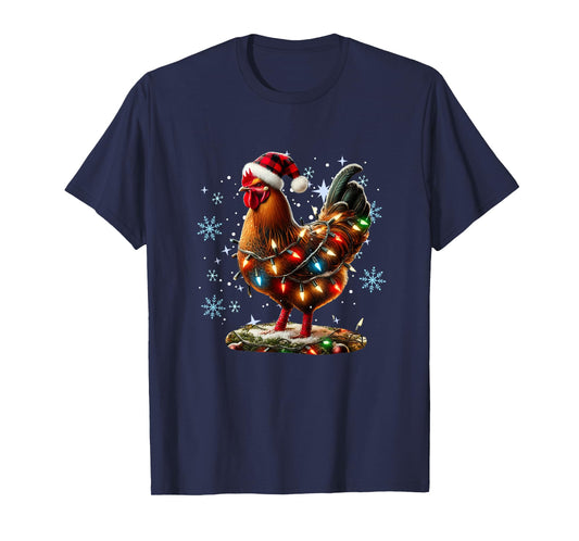 Chicken Christmas Chickens Santa Hat Xmas Chicken Lover T-Shirt
