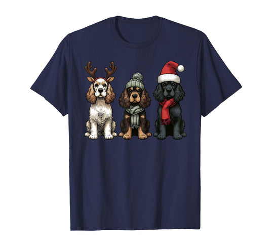 Santa Reindeer Cocker Spaniel Christmas Cocker Lover Pajama T-Shirt