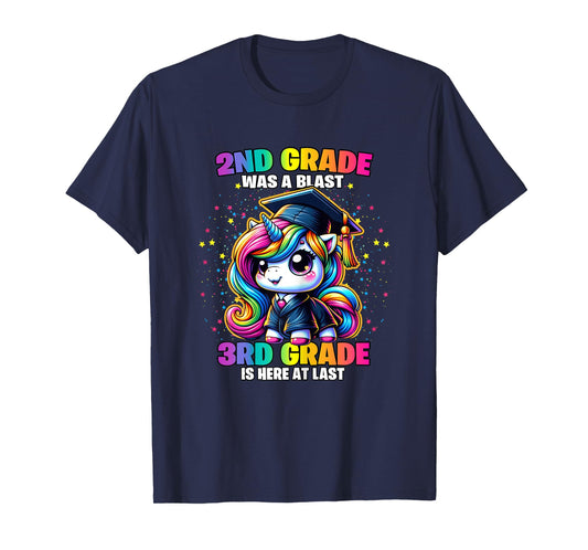 Graduation 2nd Grade Was a Blast Unicorn Girls Grad Magical T-Shirt