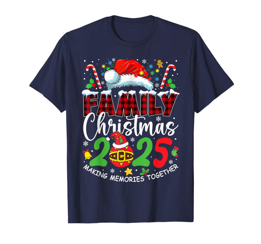 Family Christmas 2025 Matching Squad Santa Elf Funny Xmas T-Shirt