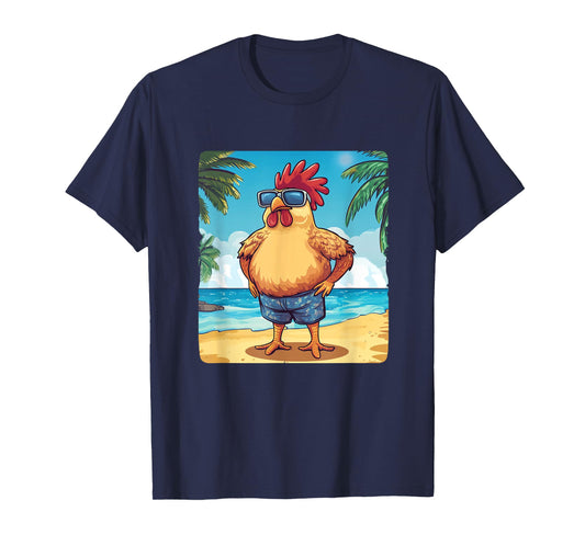 Cool Rooster in Swimsuit and Sunglasses Costume T-Shirt