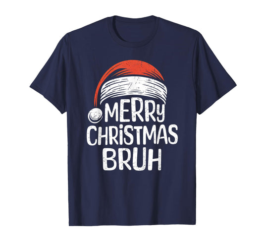 Merry Christmas Bruh Santa Meme Funny Saying for Boys Men T-Shirt
