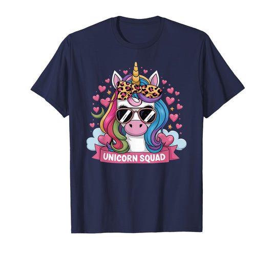 Unicorn Squad - Graceful Unicorn with leopard Bandana Cute T-Shirt