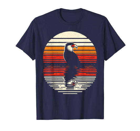 Caracara Bird Sunset Retro Style Safari Vintage 70s T-Shirt