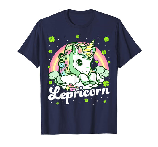 Lepricorn Rainbow St Patricks Day Unicorn Girls Kids Teacher T-Shirt