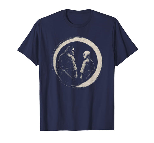 Bigfoot Alien Japanese Theme Funny Samurai Japanese Inspired T-Shirt