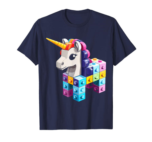 Master Builder Bricks Blocks Play Toys Unicorn Youth Kids T-Shirt