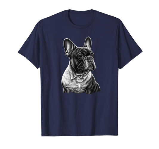 Funny French Bulldog Frenchie Black and White T-Shirt for Men Women Girls Kids
