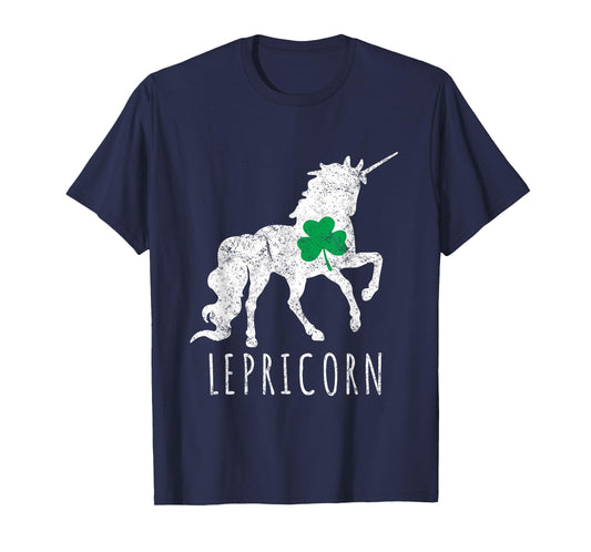 Lepricorn Green Shamrock Funny Leprechaun Unicorn T-Shirt