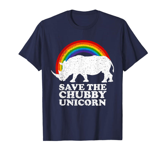 save the chubby unicorns rainbow Save the Rhino Day T-Shirt
