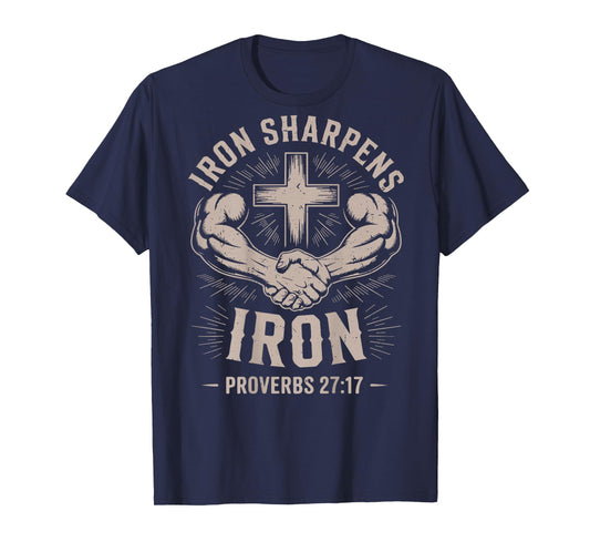 Men's Christian Workout Iron Sharpens Iron Christ Jesus Gym T-Shirt