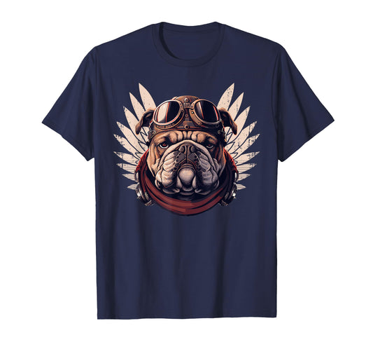 English Bulldog Biker Helmet Motorcycle Aesthetic T-Shirt for Men Women Girls Kids