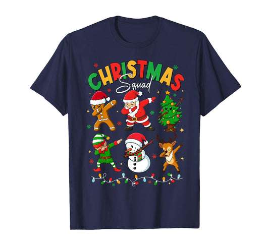 Dabbing Christmas Squad Santa Elf Family Matching Pajamas T-Shirt