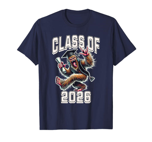 Class of 2026 Graduation Bigfoot Rock On T-Shirt