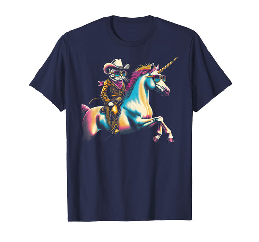 Cool Cowboy Cat & Unicorn Duo T-Shirt