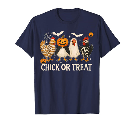 Chick Or Treat Shirt Chicken Halloween Costume Girls Women T-Shirt