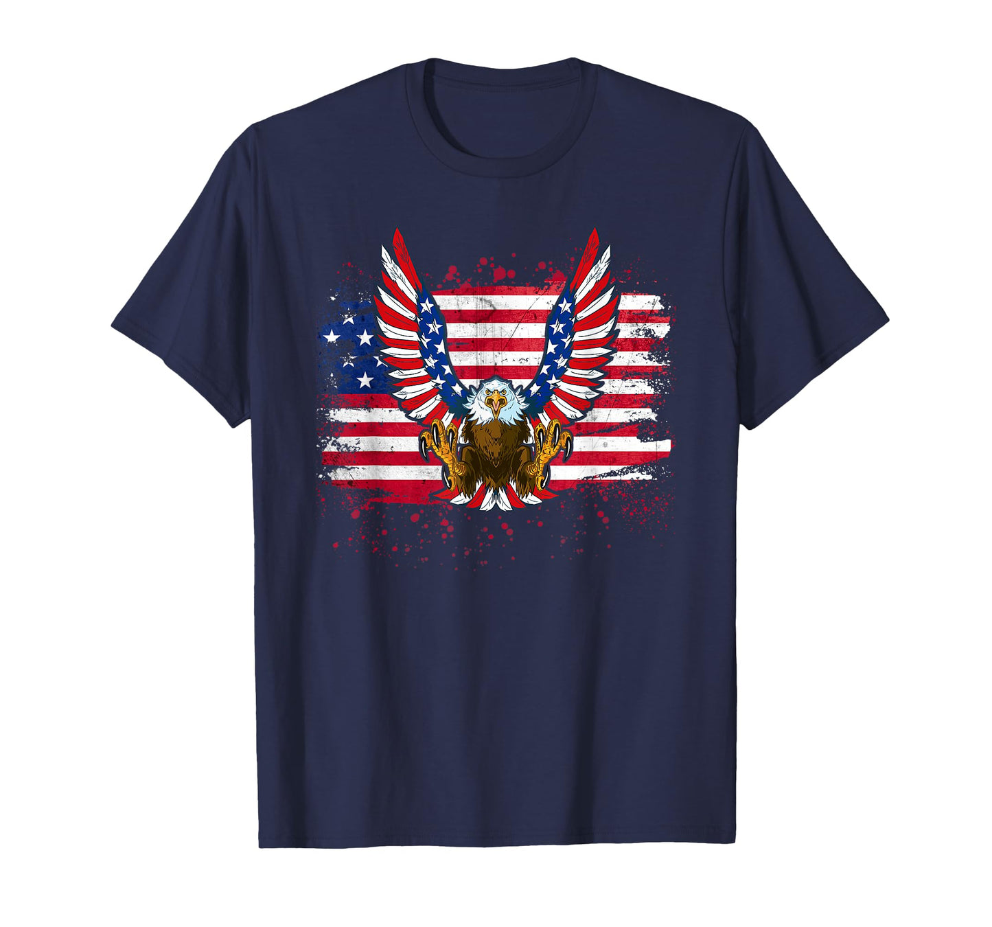 Patriotic Eagle 4th of July USA American Flag Men Women Kids T-Shirt