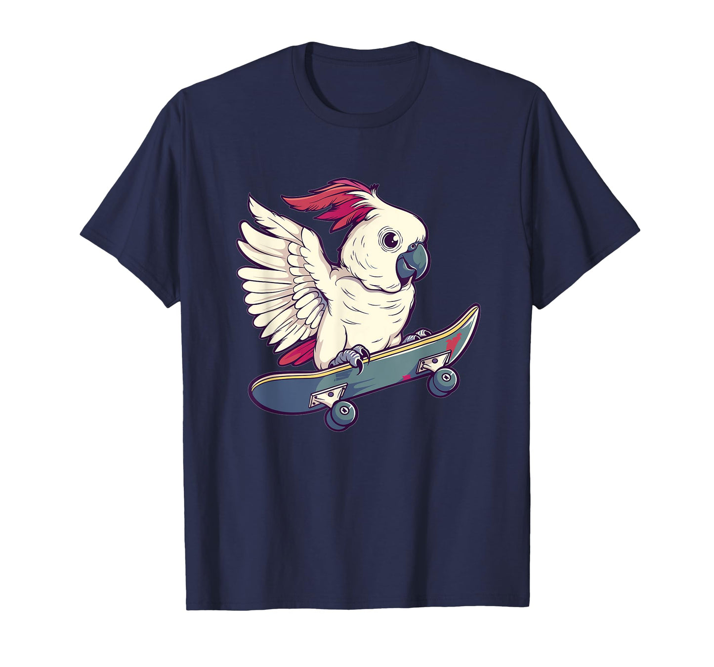Cute Cockatoo With Skateboard I Kids Cockatoo T-Shirt