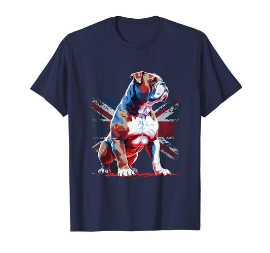 British Bulldog with union jack flag T-Shirt