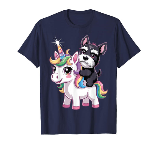 Cute Unicorn and Dog Design Men Women Kids T-Shirt