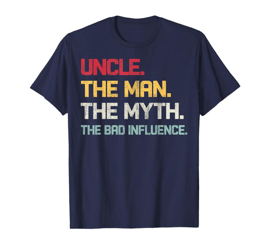 Vintage Uncle The Man The Myth The Bad Influence Retro T-Shirt