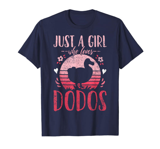Dodo Birds Just a Girl Who Loves Dodos Retro Vintage T-Shirt