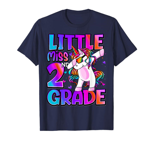Little Miss 2nd Grade Unicorn Back To School 2nd Grade Girls T-Shirt