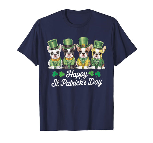 Dog St Patricks Day French Bulldogs Dogs Lover Men Women Kid T-Shirt