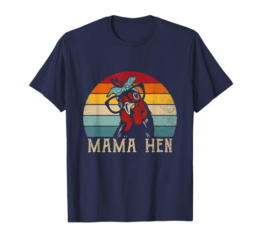 Funny Mama Hen Shirt Vintage Retro Chicken Mom Mother T-Shirt