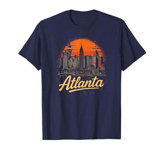 Atlanta Skyline Georgia Vintage City Souvenir Retro ATL T-Shirt