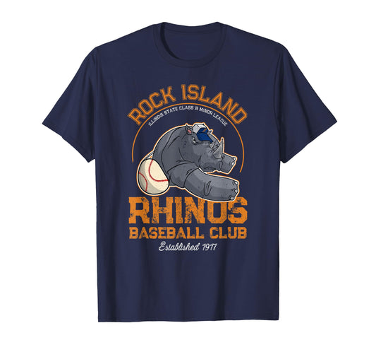 Rock Island Rhinos Retro Minor League Baseball Team T-Shirt