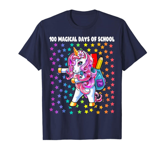 100 Magical Days of School Flossing Unicorn Gift for Girls T-Shirt